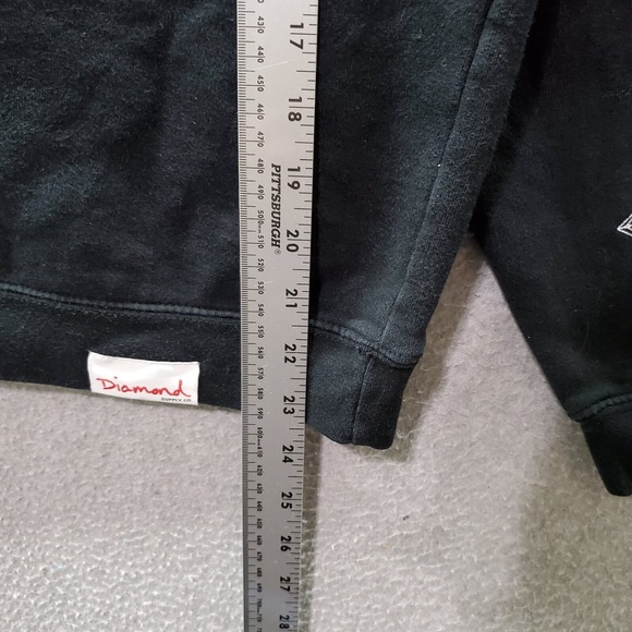 Diamond Supply Women Sweater Medium Black Logo Leopard‎ Long Sleeve Crew Neck - Picture 6 of 10